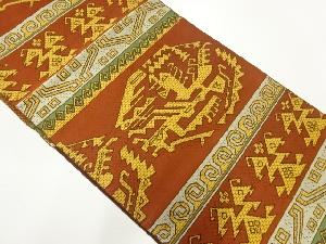 横段に抽象模様織出し名古屋帯